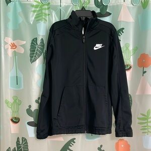 Boys Nike Black Zip-Up Jacket with Logo
